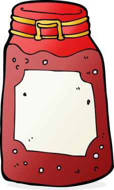 Bir insan tarafından çizilmiş reçel kavanozu.