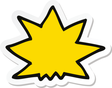 Bir insan tarafından çizilmiş bir çizgi film patlamasının çıkartması.