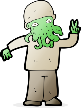 Bir insan tarafından çizilmiş karikatür.