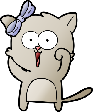 Bir insan tarafından çizilmiş çizgi film kedisi.