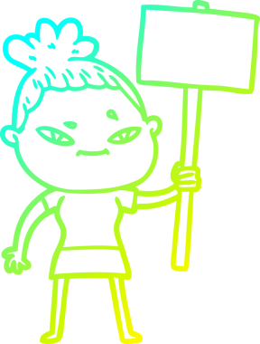 Bir insan tarafından çizilmiş bir karikatür kadın çizimi.