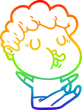 Gökkuşağı gradyan çizimi bir insan tarafından çizilmiş bir çizgi film karakteri.