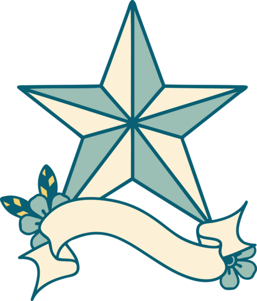 Bir insan tarafından çizilmiş geleneksel bir yıldız dövmesi