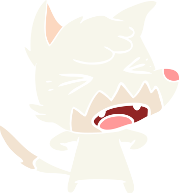 bir insan tarafından çizilmiş kızgın düz renkli tilki çizimi