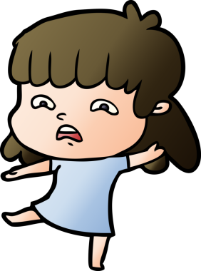 Bir insan tarafından çizilmiş endişeli bir karikatür.