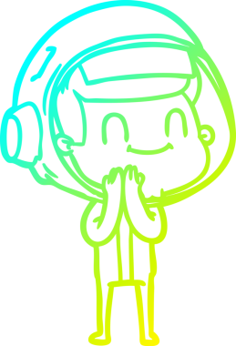 Bir insan tarafından çizilmiş mutlu bir astronotun soğuk gradyan çizimi.