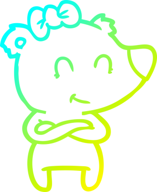 Bir insan tarafından çizilmiş bir dişi kutup ayısı karikatürü.