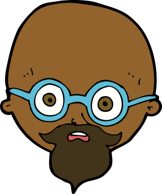 Bir insan tarafından çizilmiş sakallı bir karikatür.