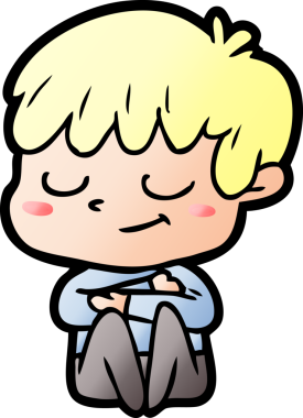 Bir insan tarafından çizilmiş mutlu çocuk çizgi filmi.