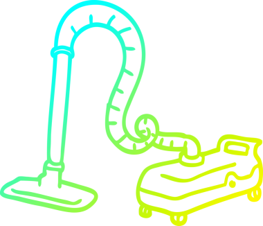 Çizgi film süpürgesinin soğuk gradyan çizimi. Bir insan tarafından çizilmiş.