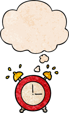 Bir insan tarafından çizilmiş grunge desen biçiminde düşünce baloncuklu çalar saat