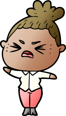 Bir insan tarafından çizilmiş kızgın bir kadın.