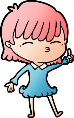 Bir insan tarafından çizilmiş karikatür kadın.