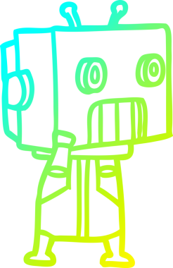 Bir insan tarafından çizilmiş soğuk gradyan robot çizimi