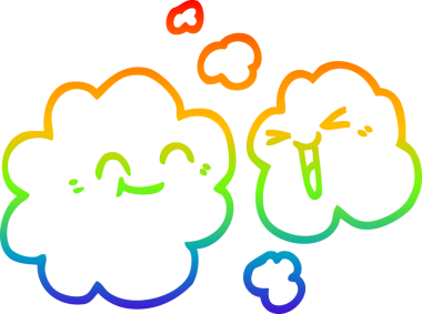 gökkuşağı gradyanı çizimi bir insan tarafından çizilmiş mutlu gri duman çizimi