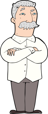 Bir insan tarafından çizilmiş yaşlı adam çizgi filmi.