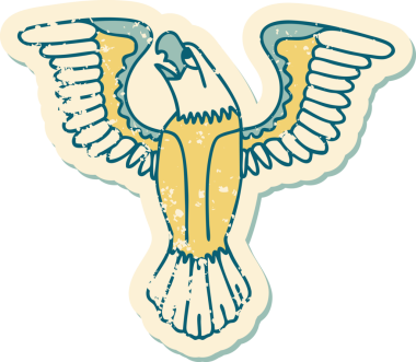 Bir insan tarafından çizilmiş Amerikan kartalının sembolik dövmeli görüntüsü.