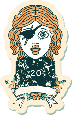 Retro Dövme Tarzı Bir insan tarafından çizilmiş 20 zarlı düzenbaz insan