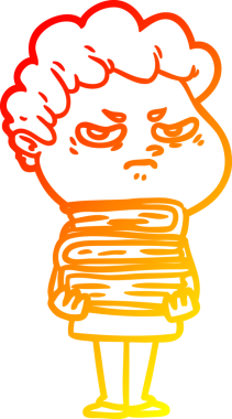 Bir insan tarafından çizilmiş kızgın bir adamın sıcak çizgi çizimi.