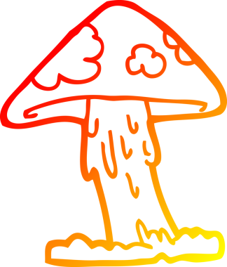 Bir insan tarafından çizilmiş bir mantarın sıcak gradyan çizimi