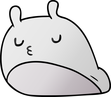 gradyan çizgi film çizimi kawaii şişman sümüklü böcek bir insan tarafından çizilmiş.