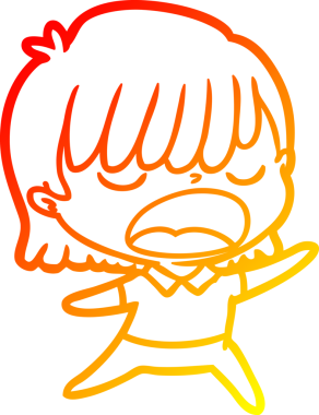 Bir insan tarafından yüksek sesle çizilmiş bir çizgi film kadını çizimi.