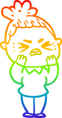 Bir insan tarafından çizilmiş kızgın bir karikatür çizimi.