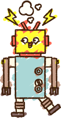 Bir insan tarafından çizilen robot tebeşiri.