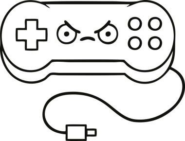 bir insan tarafından çizilmiş bir oyun denetleyicisinin çizgi çizimi