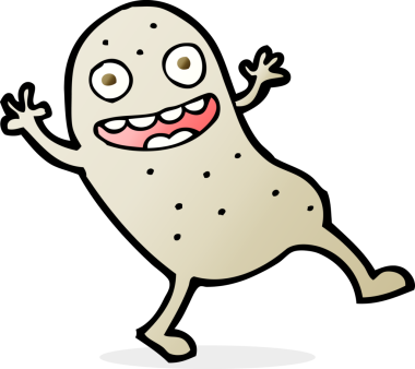 Bir insan tarafından çizilmiş patates çizgi filmi.