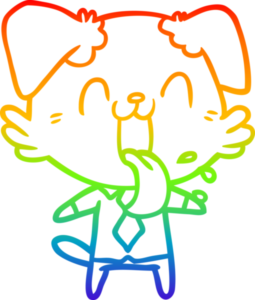 Gökkuşağı gradyan çizgi çizimi Bir insan tarafından çizilmiş nefes nefese bir köpek