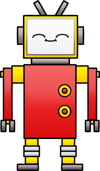 Bir insan tarafından çizilmiş bir robotun gölgelenmiş çizimi