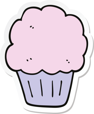 Bir insan tarafından çizilmiş bir kek etiketi.