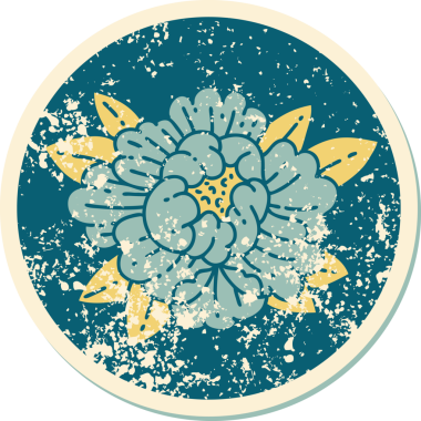 Bir insan tarafından çizilmiş çiçek sembolü dövmesi stili.