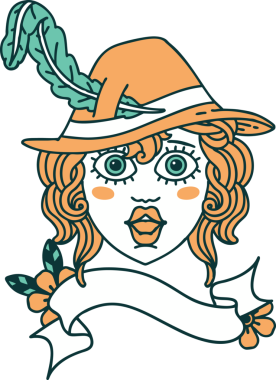 Retro Dövme Tarzı İnsan Ozan Karakteri Yüzü Bir İnsan Tarafından Çizildi