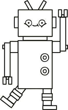 Bir insan tarafından çizilmiş robot çizimi