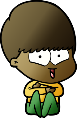 Bir insan tarafından çizilmiş mutlu çocuk çizgi filmi.