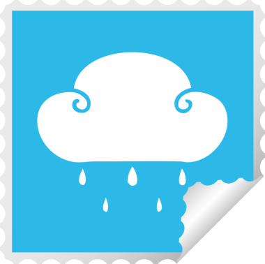 Bir insan tarafından çizilmiş kare soyulmuş tuhaf çizgi film yağmur bulutu