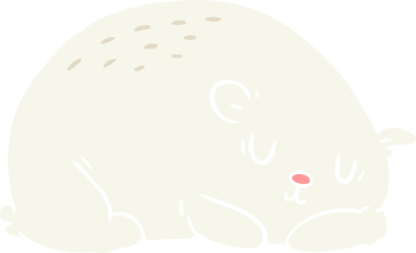 Bir insan tarafından çizilmiş düz renkli kutup ayısı.