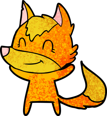 Bir insan tarafından çizilmiş tilki çizgi film karakteri