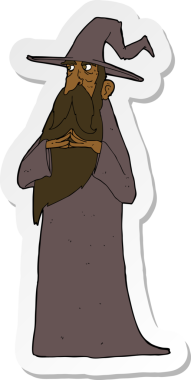 Bir insan tarafından çizilmiş bir çizgi film sihirbazının çıkartması