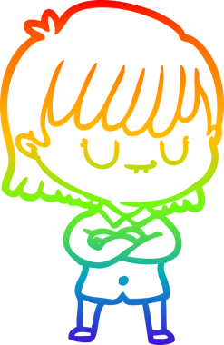 gökkuşağı gradyan çizimi bir insan tarafından çizilmiş bir karikatür kadın