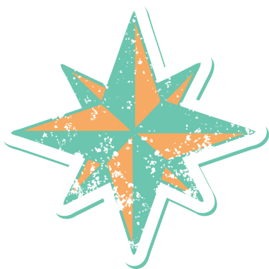 Bir insan tarafından çizilmiş bir yıldızın sembolik dövmeli görüntüsü