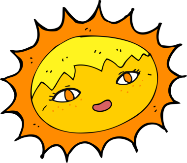 bir insan tarafından çizilmiş güzel bir güneş