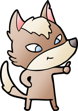 Bir insan tarafından çizilmiş dost canlısı bir kurt.