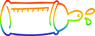 gökkuşağı gradyan çizgi çizimi bir insan tarafından çizilmiş bebek şişesi