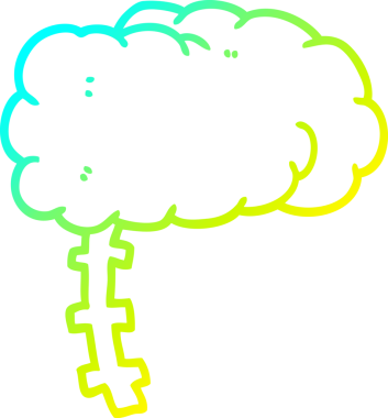 Bir insan tarafından çizilmiş bir karikatür beyin çizimi.