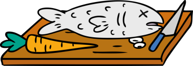 Bir insan tarafından çizilmiş bir yemek doğrama tahtası karalaması.