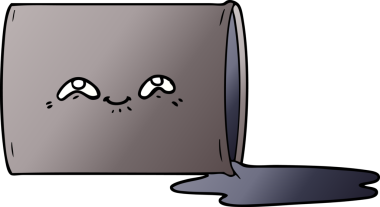 Bir insan tarafından çizilmiş karikatür yağı varili.