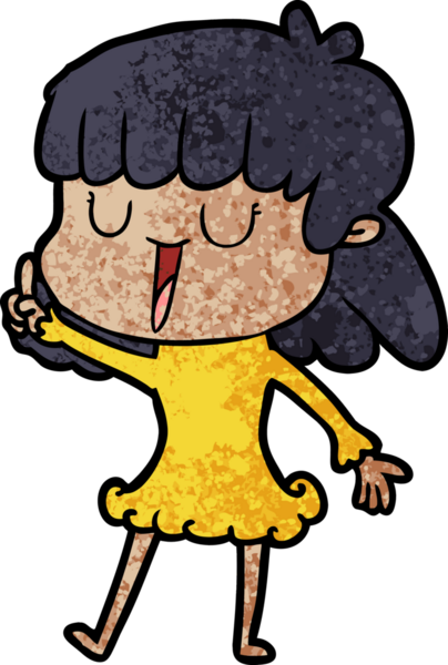 Bir insan tarafından çizilmiş karikatür kadın.